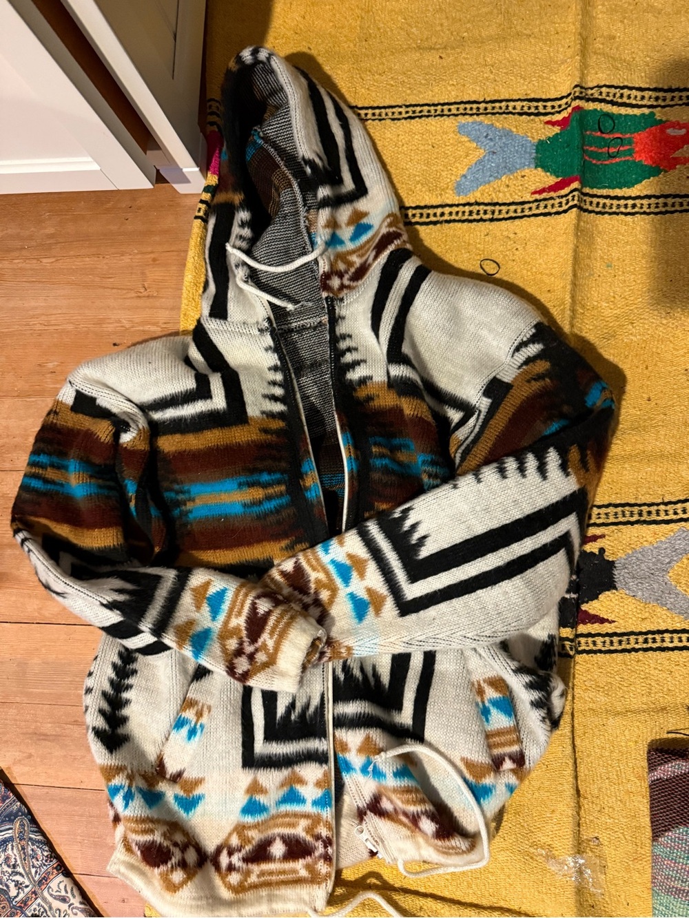 Artisan Wool Sweater from Ecuador - Black & Cream